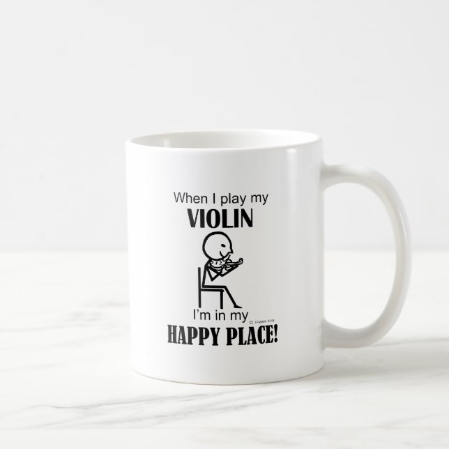 Caneca De Café Violin, estou no meu lugar feliz (Direita)