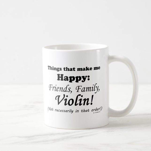 Caneca De Café Violin me faz feliz (Direita)