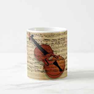 Caneca De Café Violin Vintage Music