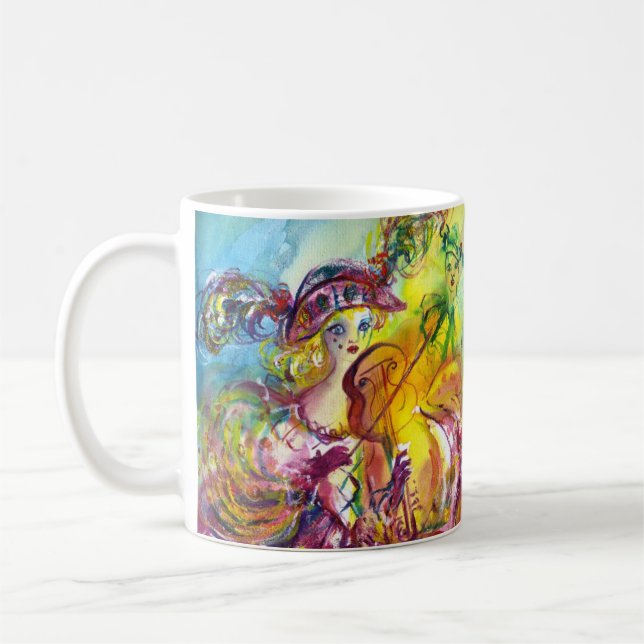Caneca De Café VIOLINISTA DE ARLECCHINA/Noite de Carnaval de Vene (Esquerda)