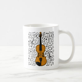 Caneca De Café Violino Com Notas Musicais, Professora De Música V