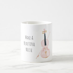 Caneca De Café Violino Rosa Instrumento