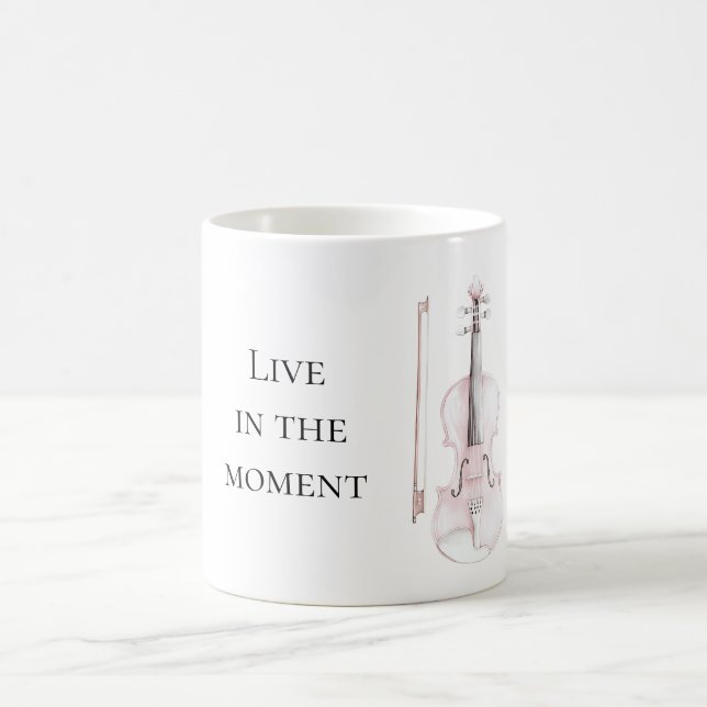 Caneca De Café Violino Rosa Rubor (Centro)