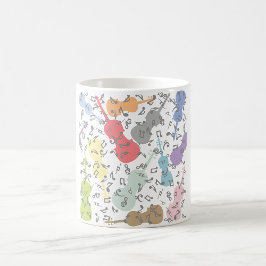 Caneca De Café Violinos E Notas Musicais