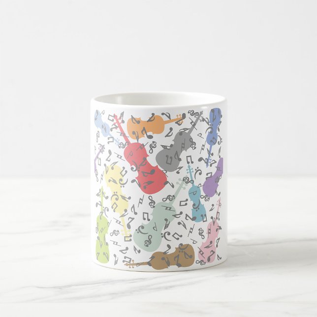 Caneca De Café Violinos E Notas Musicais (Criador carregado)