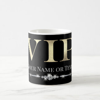 Caneca De Café VIP Dourado brilhante em preto