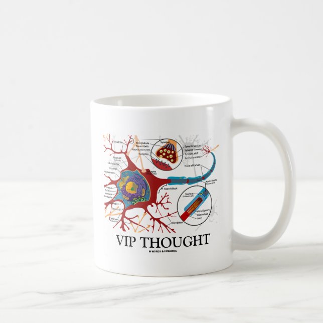 Caneca De Café VIP pensado (humor do neurônio/sinapse) (Direita)