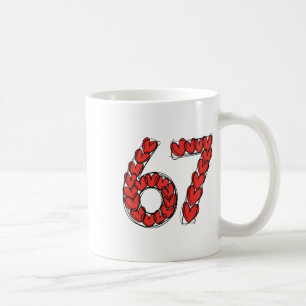 Caneca De Café Viral 67 Esboço Coração Fofo Dia dos Namorados Eng