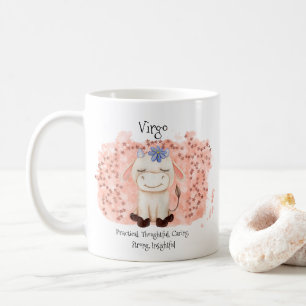 Caneca De Café Virgem Caçada Maiden Watercolor Bull Zodiac Monogr