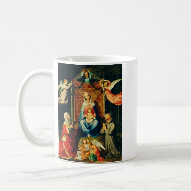 Caneca De Café Virgem com Menino, Sta. Adelaide e S. Francisco (Esquerda)