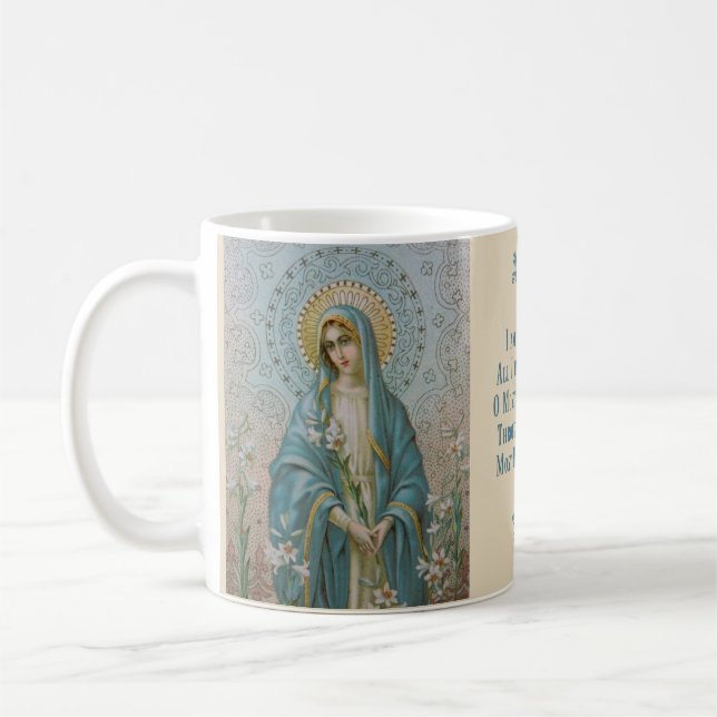 Caneca De Café Virgem Maria abençoada com lírio (Esquerda)
