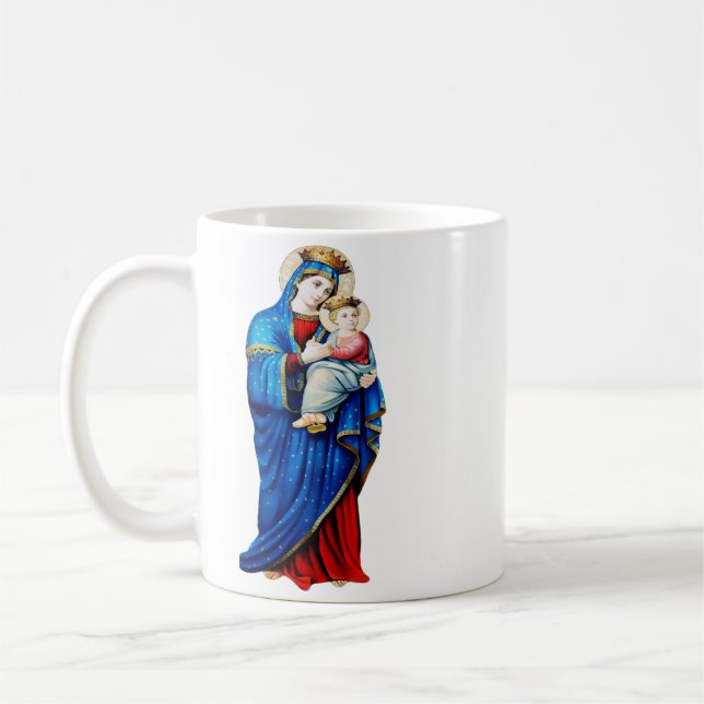 Caneca De Café Virgem Maria com Menino Jesus (Esquerda)