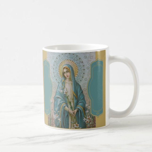 Caneca De Café VIRGEM MARIA da avenida MARIA com LÍRIOS (Direita)