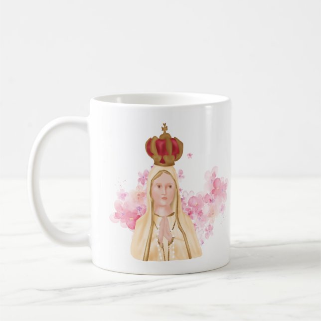 Caneca De Café Virgem Maria - Nossa Senhora Fatima - Cristã (Esquerda)