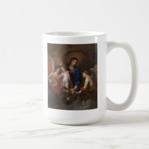 Caneca De Café Virgin e criança com anjos do fazer da música
