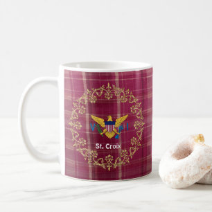 Caneca De Café Virgin Islands Flag St. Croix Madras Plaid