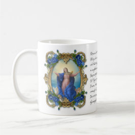 Caneca De Café Virgin Mary Floral Memória religiosa Oração  