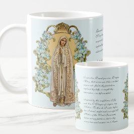 Caneca De Café Virgin Mary Floral Religiosa Lady Of Fatima