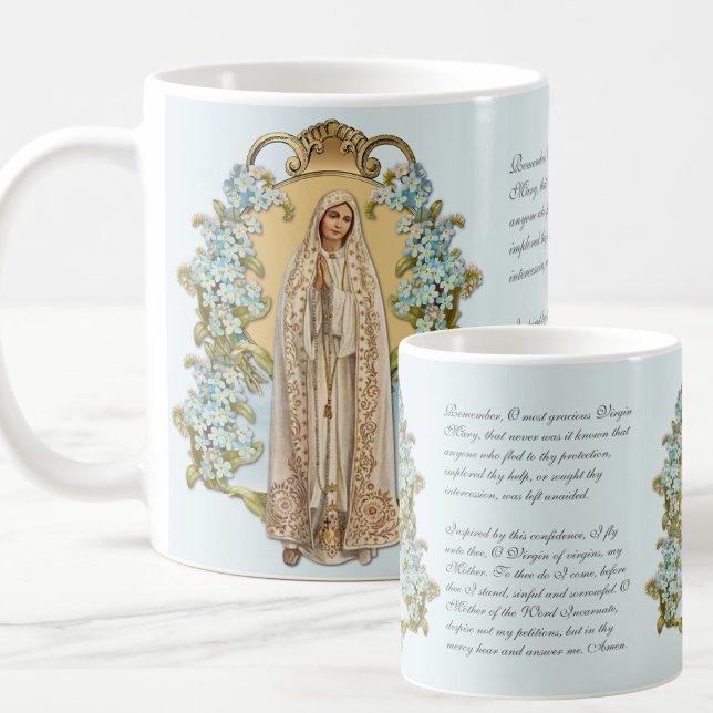 Caneca De Café Virgin Mary Floral Religiosa Lady Of Fatima (Criador carregado)