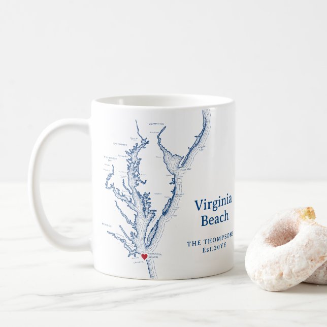 Caneca De Café Virginia Beach Gift (Com Donut)