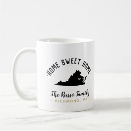Caneca De Café Virginia Home Sweet Família Monograma Mug