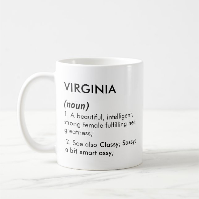Caneca De Café Virginia name, Editable name, Custom name (Esquerda)