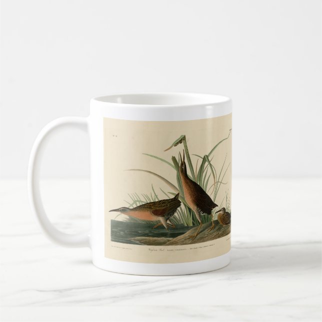Caneca De Café Virginia Rail das Aves da América de Audubon (Esquerda)