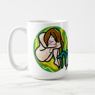 Caneca De Café Virgo do estilo dos anos 70 com símbolo