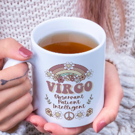 Caneca De Café Virgo Zodiac Groovy Retro Arco Frio