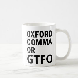 Caneca De Café Vírgula de Oxford ou GTFO
