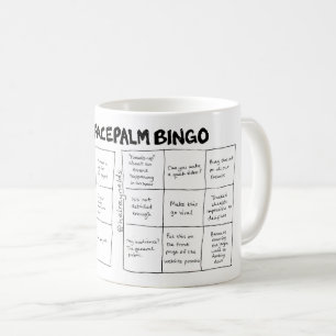 Caneca De Café Vírgulas Facepalm Bingo (cartões A+B)