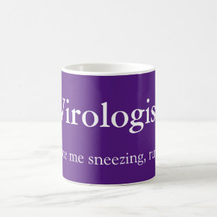Caneca De Café Virologista e espirrando