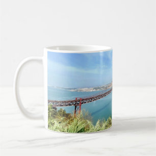 Caneca De Café Visão de Lisboa do Santuário do Monumento do Crist
