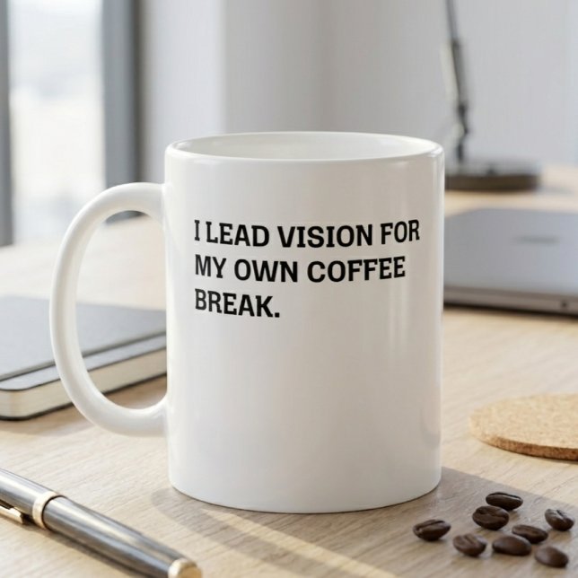 Caneca De Café Visão Líder Café com Sarcasmo Humor de Escritório (Criador carregado)