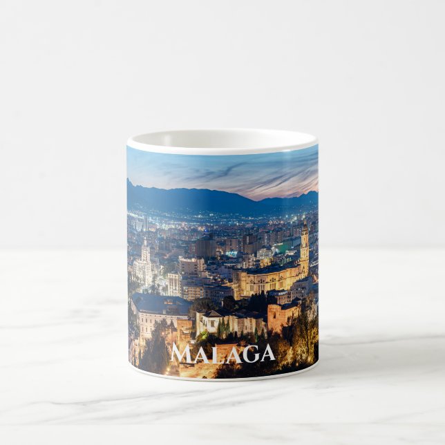 Caneca De Café Visão noturna da Catedral de Málaga em Málaga, Esp (Centro)