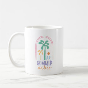 Caneca De Café Vísceras e palmeiras retrorminimalistas