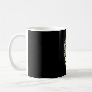 Caneca De Café Visita à Mansão Assombrada Vetor Vintage Halloween