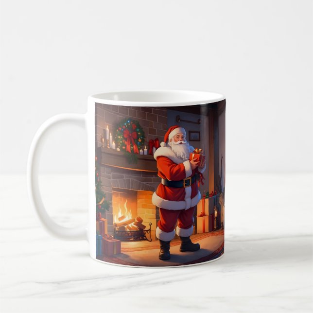 Caneca De Café Visita à véspera de Natal dos papais noeis (Esquerda)