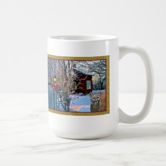 Caneca De Café Visitantes da Noite de Natal (puma e corvo)