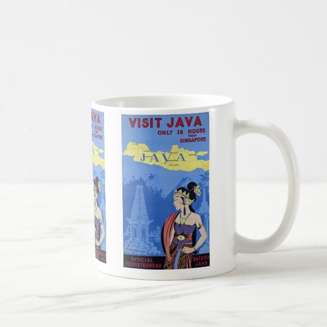 Caneca De Café Visitar Java (Direita)