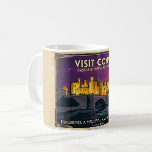 Caneca De Café Visite o Cartaz de Viagem em Estilo Vintage do Cas