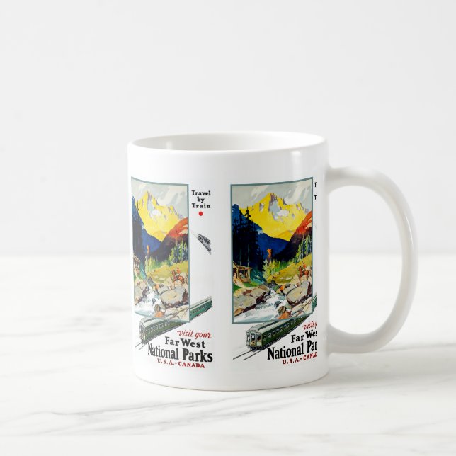 Caneca De Café Visite seus Parques Nacionais do Extremo Oeste (Direita)