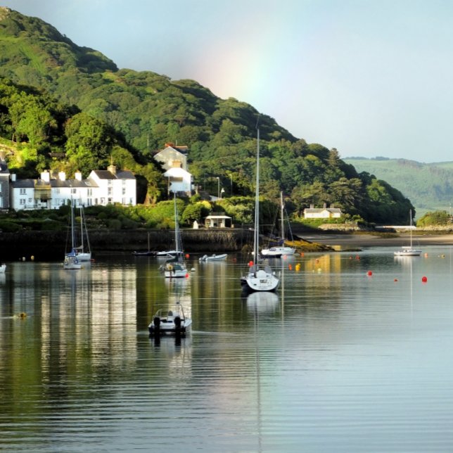 CANECA DE CAFÉ VISÕES DAS PAREDES (A beautiful landscape from Aberdyfi harbour in Wales.)