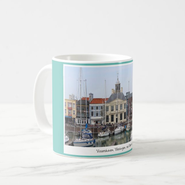 Caneca De Café Vissershaven View, Vlissingen, Países Baixos (Frente Esquerda)