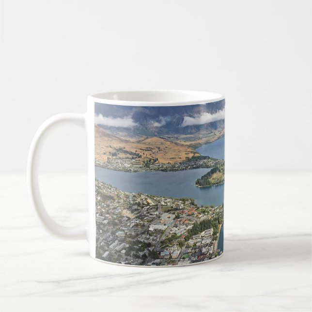 Caneca De Café Vista aérea de Queenstown, Nova Zelândia (Esquerda)