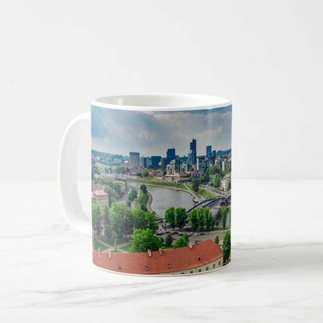Caneca De Café Vista aérea de Vilnius, Lituânia (Frente Esquerda)