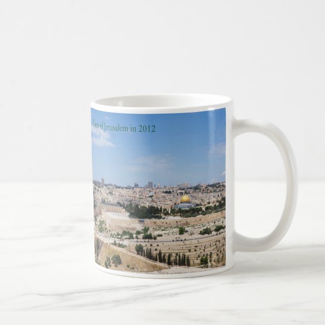 Caneca De Café Vista da Cidade Antiga de Jerusalém em 2012 (Direita)