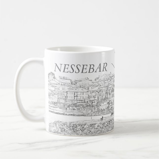 Caneca De Café Vista da Cidade Antiga de Nessebar (Esquerda)