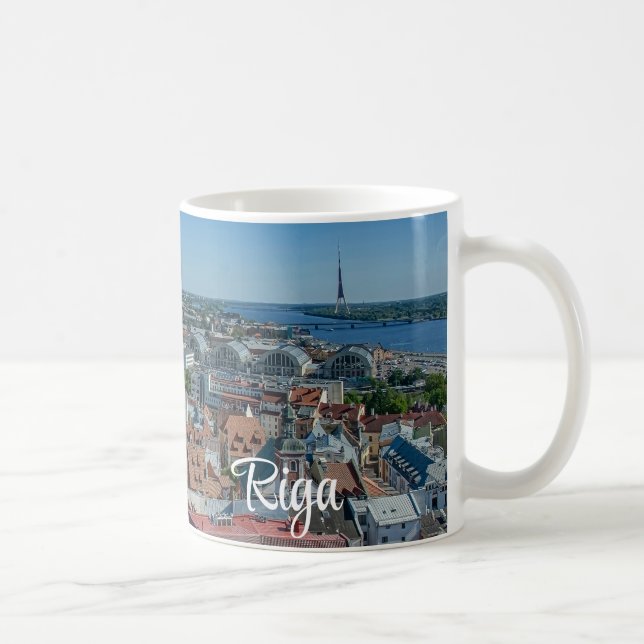 Caneca De Café Vista da cidade antiga de Riga de cima (Direita)