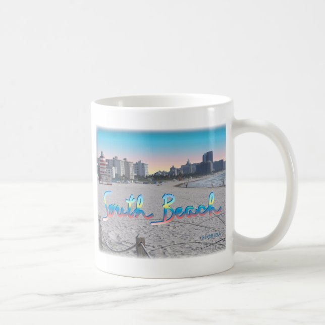 Caneca De Café Vista da Cidade de South Beach, FL (Direita)